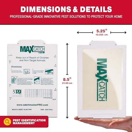 Catchmaster Max-Catch Mouse & Insect Glue Trap 36pk, Mouse Traps Indoor for Home, Sticky Pest Control Adhesive Tray for Catching Bugs, Rats & Rodents, Non Toxic Bulk Pre-Baited Glue Boards