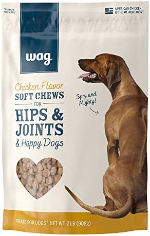 Amazon Brand – Wag Chicken Flavor Hip & Joint Training Treats for Dogs, 2 lb. Bag (32 oz)