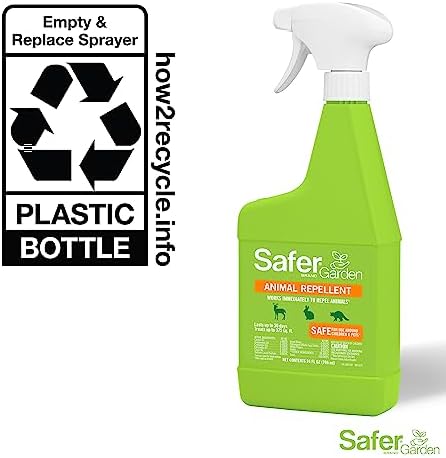 Safer Brand Garden SG3145 Animal Repellent Ready-to-Use Spray – Dual-Action Formula Repels Birds, Cats, Deer, Dogs, Groundhogs, Rabbits, Raccoons, Skunks & Squirrels – Protects up to 375 Sq Ft