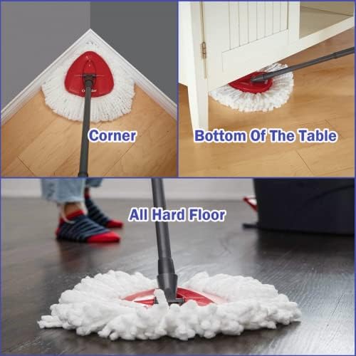 Spin Mop Replacement Head 5 Pack Mop Refill Compatible with Ocedar Triangle Swivel Mops Microfiber Swivel Mop Refill,Deep Clean,Machine Washable and Easy to Replace