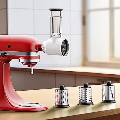 Slicer Shredder Attachment for Kitchenaid Stand Mixer, Cofun Shredder Accessories, Mixer Assecories for Kitchenaid Mixer, Cheese Grater Attachment for Kitchenaid with 3 Blades