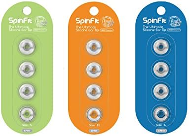 SpinFit CP145 for IEM - M - Patented Silicone Eartips for Replacement, Secure Fit and Supreme Comfort (2 Pairs) (for Nozzle Diameter from 5-6mm)