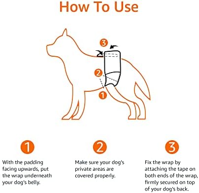 Amazon Basics Male Dog Diapers, 50 Count, Medium, Ultra Absorbent Disposable Wrap with Secure Fit, Leakproof and Comfortable