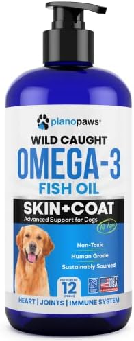 Omega 3 Fish Oil for Dogs - Better Than Salmon Oil - Dog Fish Oil Supplement to Reduce Shedding & Itching - Supports Joints, Brain, and Heart Health - Skin and Coat Supplement - Liquid Fish Oil