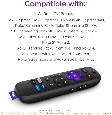 Roku Voice Remote Pro | Rechargeable TV Remote Control with Hands-free Voice Controls, Headphone Mode & Lost Remote Finder - Replacement Remote Compatible with Roku TV, Roku Players, & Roku Audio