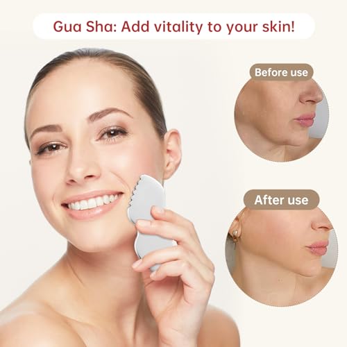 Stainless Steel Gua Sha Set Face Massager Metal Gua Sha Facial Tools Body Lymphatic Drainage Massager Guasha Sculpting Tool Skin Care Gifts for Women