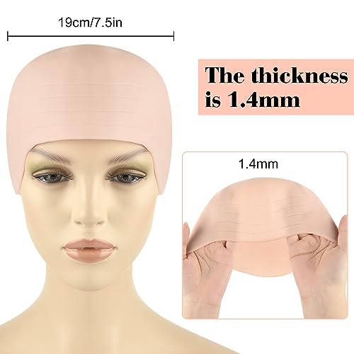 8 PCS Halloween Makeup Latex Bald Cap Think Bald Caps for Halloween Theme Party Cosplay for adults Women Men Bald Head Wig Cap Bald Hat Costume Accessory