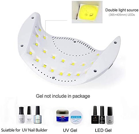 Gel UV LED Nail Polish Lamp, LKE Nail Dryer 40W LED Light with 3 Timers Professional for Nail Art Tools Accessories White