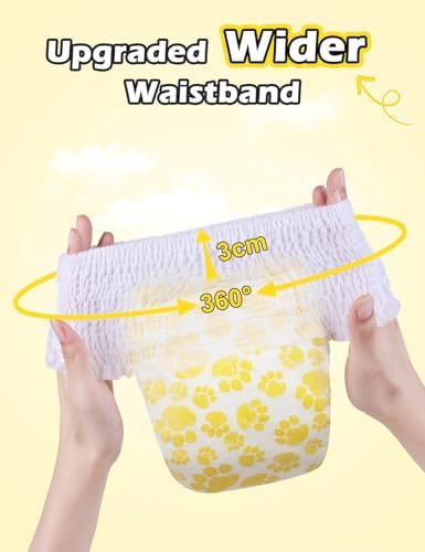 Dono Dog Diapers Female, Disposable Full Wrap with Stretchy Waist, 360° Leak-Proof, Absorbent, Heat Period Doggie Diapers for Small and Large Dogs for Heat, 14 PCS