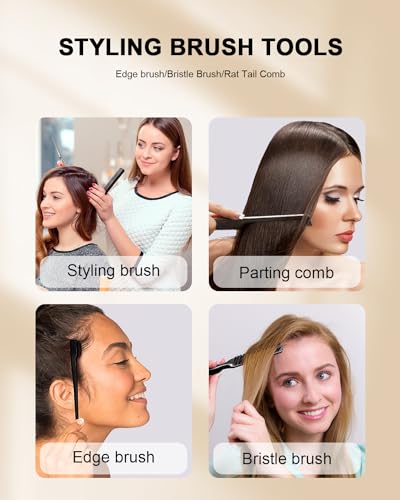 5 Pack Hair Wax Stick, Slick Back Hair Brush, Fly Away Stick for Hair - Hair Bun Smoothing Accessories Styling Gifts Stuff for Kids, Girls and Women