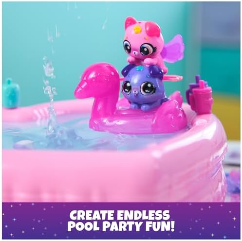 Hatchimals Alive, Neon Rainbow Bestie Pool Party with 2 BFF Figures in Color Reveal Eggs, 14 Accessories, Kids Toys for Ages 3 and up