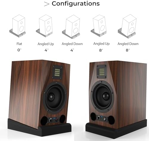 Audiosoul High-Density Studio Monitor Isolation Pads 10x13x2 inches for 6.5, 7 and 8 Inches Large Speakers - Pair of Base That Prevents Vibrations - Fits Most Stands