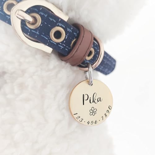 Cats Dogs ID Tags Personalized Lovely Symbols Pets Collar Name Accessories Simple Custom Engraved Supplies for Large Four Legged Child Necklace Chain Anti-Lost Industrial Steel Charm