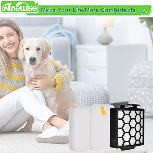 Replacement Filter for Shark Navigator Zero-M Pet Pro ZU102 ZU60 ZU62 ZU62C NV150 NV150C NV151 NV251 Rotator Pet NV255 Upright Vacuum, 2 HEPA + 6 Foam Felt Filters, Part # 1238FT60 & 1239FT60