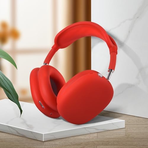 Case for Airpods Max Headphones, Ear Pad Cases Cover/Ear Cups Cover/Headband Cover for AirPods Max (USB-C/Lightning)(2024/2020), Silicone Cover for Airpod Max, Accessories Cass(Red)