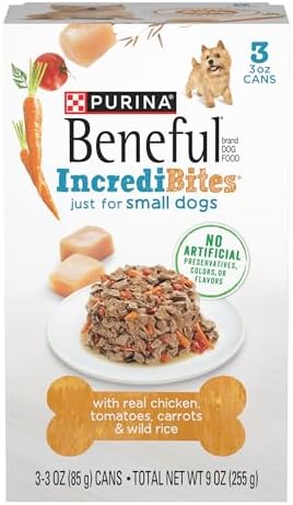 Purina Beneful Small Breed Wet Dog Food With Gravy, IncrediBites with Real Chicken - (8 Packs of 3) 3 oz. Cans