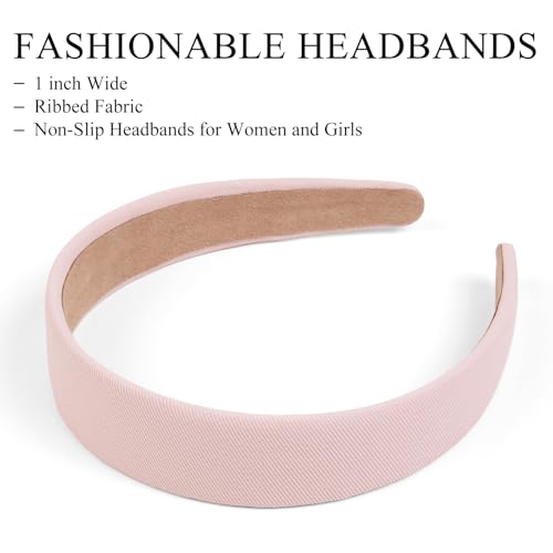 Headbands for Women Non Slip Trendy Valentine's Day Headbands for Women's Hair 1 inch Wide Cute Headbands for Girls, Pink Head Bands Elastic Hair Bands for Women's Hair Fashion Women Hair Accessories