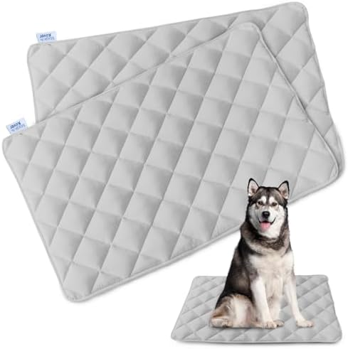 Dog Crate Pad 2 Pack (36" x 23"), Soft Dog Crate Mat with Anti-Slip Bottom, Machine Washable Kennel Pad, Crate Pads for Dog Cages, Dog Bed for Crate, Fits 36 Inch Dog Crate, Grey