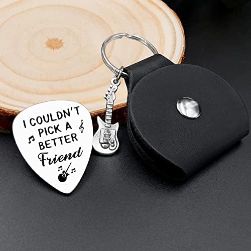 I Couldn't Pick A Better Friend,Stainless Steel Engraving Guitar Pick accessories Gift for Friend Brother Musician Guitar Player Birthday Christmas Thanksgiving Graduation Adult Gifts(Friend)