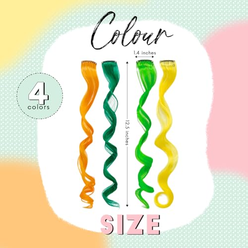 Dreamlover Hair Accessories for Girls, Colored Hair Extensions for Kids, 24 Pieces