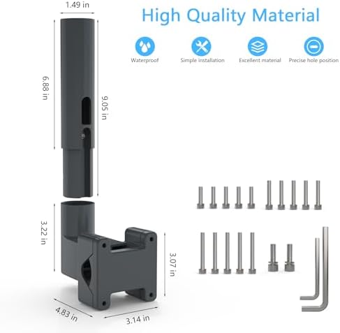 Starlink Mini Mount, RV Ladder Mount for Starlink Mini, Aluminum Alloy Starlink Kit with Installation Range 0.8-1.97” Pipe Adapter for RV/Ladder/Pole/Rack/Roof Starlink Mini Accessories