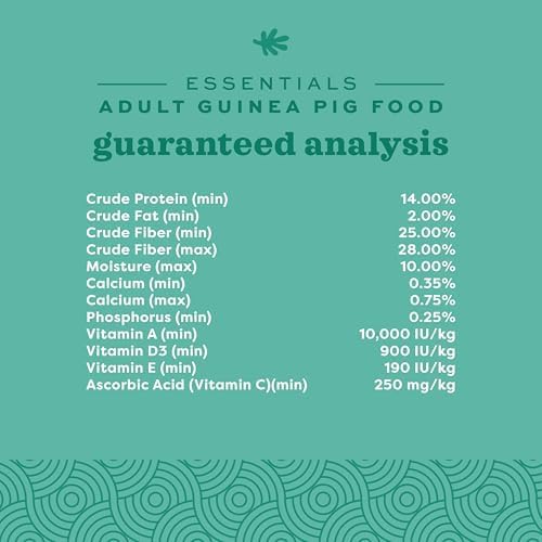 Oxbow Essentials Adult Guinea Pig Food - All Natural Adult Guinea Pig Pellets- No Artificial Ingredients- Veterinarian Recommended- All Natural Vitamins & Minerals- Made in the USA - 25 lb.