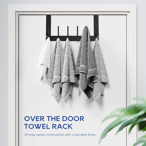 Over The Door Hooks, No Assembly Required Door Hanger Hook, Sturdy Over The Door Coat Rack, Over Door Hanger Door Hooks for Hanging Clothes, Towels, Hats, Matte Black
