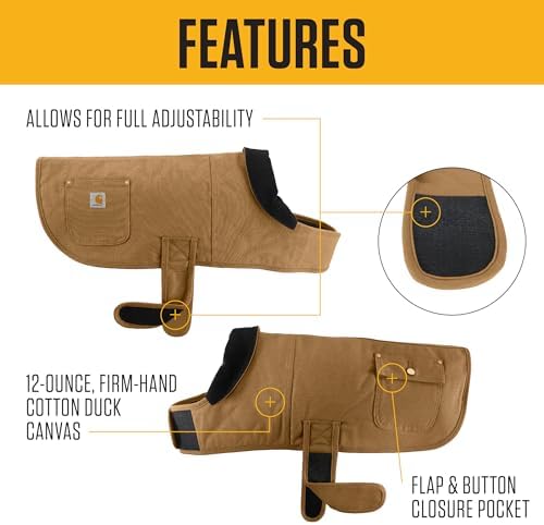 Carhartt Firm Duck Insulated Dog Chore Coat, Durable Weather Resistant Jacket for Cold and Windy Conditions, PFAS Free (Carhartt Brown), X-Large