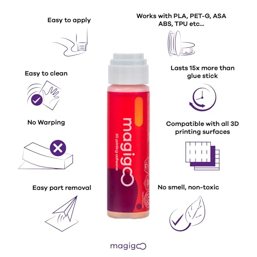 MO2016 All-in-One 3D Printer Adhesive Glue - ABS, PLA, PETG, HIPS, and TPU Flex Filament on Glass, Flex Plate, PEI, Buildtak, Kapton - 3D Printing Accessories, Supplies, and Materials (50mL)