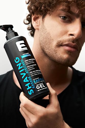 E Elegance Barber Accessories - Transparent Shaving Gel For Men Or Women, Aquatic/Acive Earth Fragrance - The Ultimate Shaving Solution For A Smooth, Irritation-Free Experience, 16,9 Oz