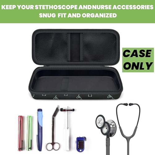 Stethoscope Case Compatible with 3M Littmann Classic III Monitoring/Lightweight II S.E/Cardiology IV Diagnostic/MDF Acoustica Stethoscopes, Extra Pocket for Doctor & Nurse Accessories (Multi-Color)