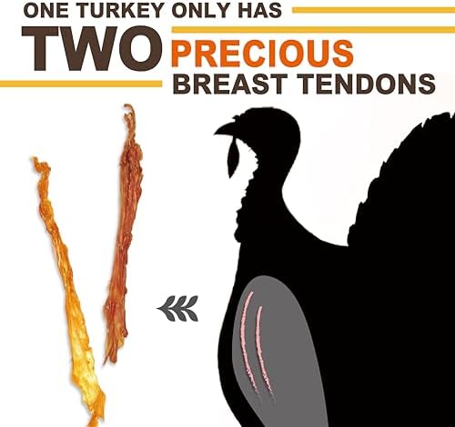 Gootoe Turkey Tendon Dog Treats 1 lb (Pack of 1) – Bone (M), 100% USA Sourced Turkey, Natural Snack, Premium Puppy Chews, Hypoallergenic, Rawhide Free, Reseal Value Bag, Size for Medium Breeds