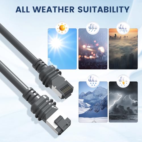 Starlink Gen 3 Cable 150FT, Starlink Cable, Standard Actuated Starlink Replacement Cable, Waterproof Replacement V3 Cable for Starlink Rectangular Satellite, Durable Extension Cable (150FT/46M)