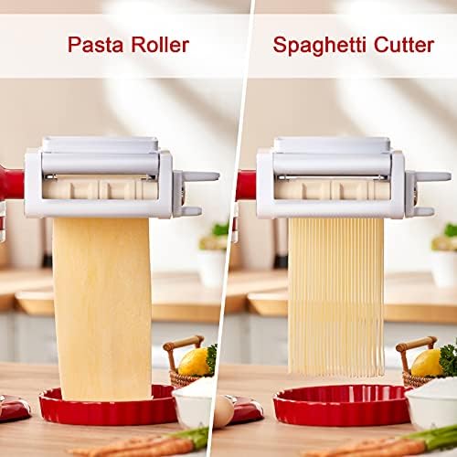 ANTREE 3-IN-1 Pasta Attachment & Ravioli Attachment for KitchenAid Stand Mixers, Pasta Maker Accessories included Pasta Sheet Roller, Spaghetti Cutter and Ravioli Maker Attachment