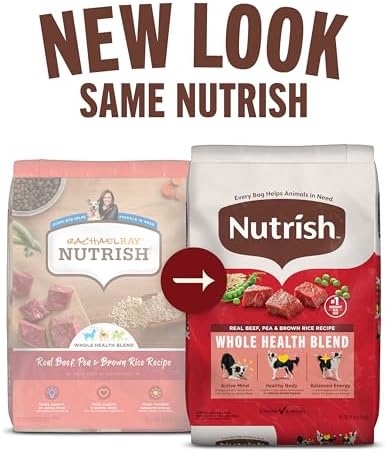 Nutrish Real Beef, Pea & Brown Rice Recipe Whole Health Blend Dry Dog Food, 14 lb. Bag, Packaging May Vary (Rachael Ray)
