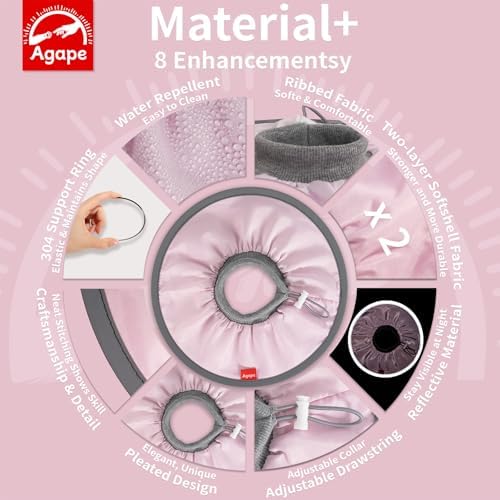 Agape Comfortable Cat Cone, Lightweight Recovery Cone Soft, Stop Licking & Scratching, E Collar for Small, Medium & Large Cats, Wound Care