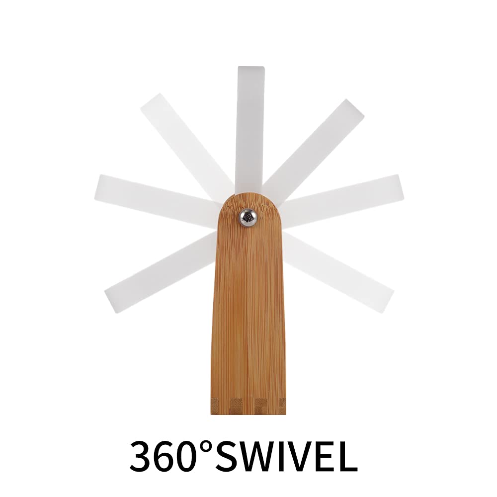 Makeup Mirror with Natural Bamboo Stand, 1X/3X Magnification Double Sided 360 Degree Swivel Magnifying Mirror,Vanity Table,Office Desk,Room Decor, Beauty Gifts(Square)