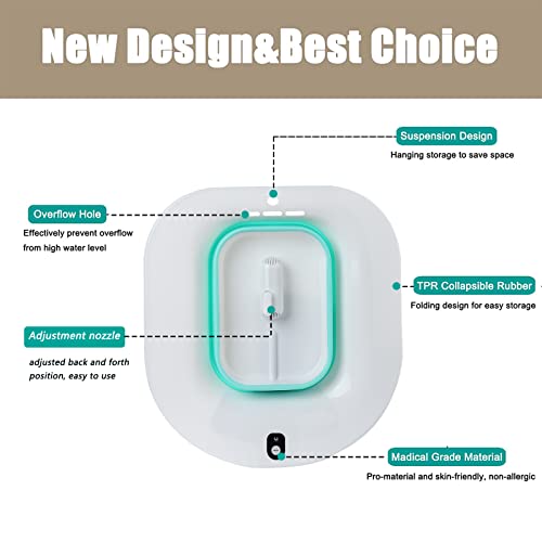 Electric Sitz Bath- Foldable Postpartum Care Basin,Sitz Bath Tub for Cleanse Vagina & Anal, Hemorrhoids and Perineum Treatment,Suitable for Women, Maternity, Elderly (Water Spray)