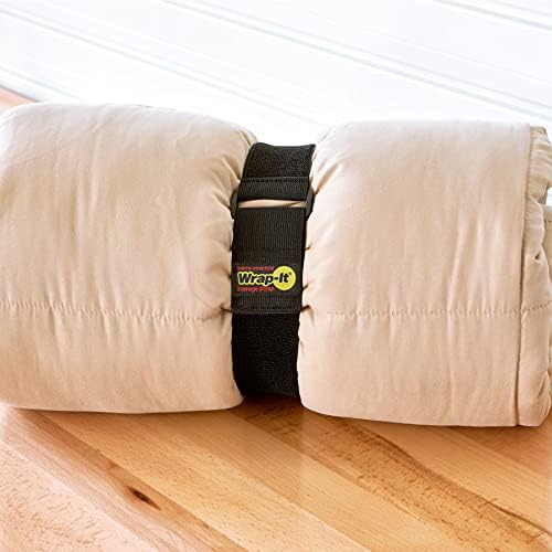 Super-Stretch Wrap-It Storage Straps, 24" (4 Pack) - Elastic Hook and Loop Cinch Straps - Garden Hose Strap, Pool Hose Organizer, Cables Straps, Extension Cord Wrap, Garage and RV Storage Accessories