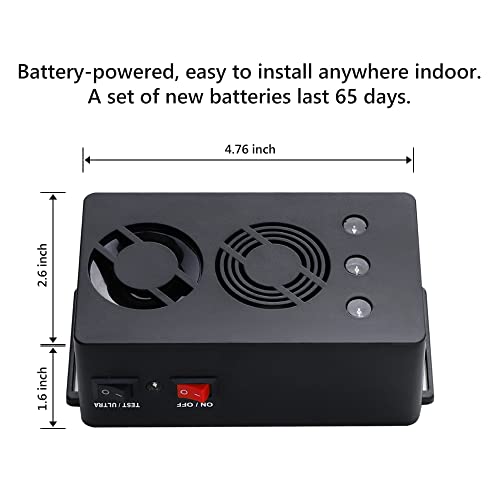 Angveirt Under Hood Rodent Repeller Battery Operated Rodent Pest Repellent Mouse Rat Repeller Electronic Ultrasonic Mice Repeller with Strobe Lights Deterrent Under Hood Animal Repeller