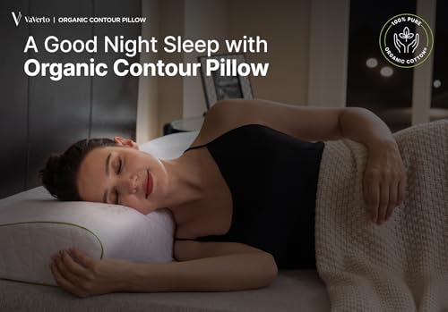 Vaverto Adjustable Contour Memory Foam Pillow - King Size - Orthopedic Neck Support, Pain Relief, Washable, Organic Cotton Cover Ergonomic Cervical - Ideal for Side, Back & Stomach Sleepers…