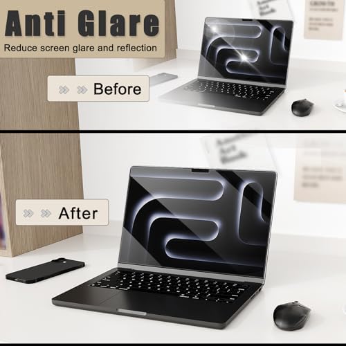 2 Pack Screen Protector for 2024 MacBook Pro 14 inches M4 Chip A3112 A3185 A3401 Clear High Definition Anti Scratch 5H Hardness Filter Laptop Protector Accessories