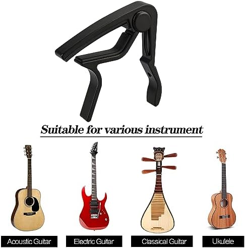 Guitar Capo Guitar Tuner Set, 2 Set Guitar Accessories, Including Guitar Capo Guitar Tuner Guitar Picks and Guitar Pick Holder, for Guitar Players and Guitar Beginners (2 Set)