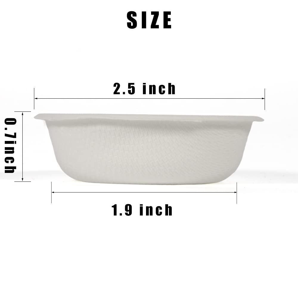 WOLEDOE 100Pcs Biodegradable Crested Gecko Food Cups, 1oz Reptile Feeding Dish