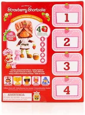 Strawberry Shortcake 'Limited Edition' Classic Version Strawberry Shortcake 5.5-inch Poseable Sweet Scented Fashion Doll with 4 Surprise Reveal Accessories