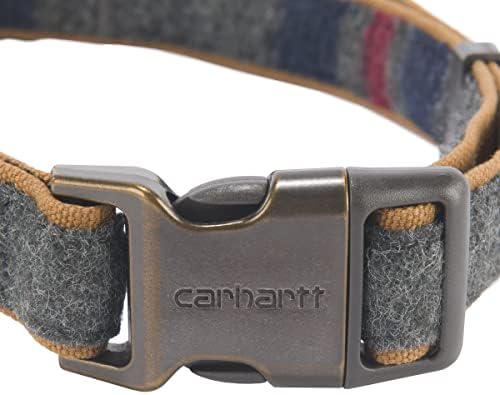 Carhartt Pet Fully Adjustable Webbing Collars for Dogs, Reflective Stitching for Visibility, Blanket Stripe, Medium