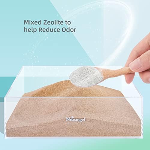 Niteangel Hamster Desert Bath Sand | No-Dust Bath or Potty Litter for Hamsters, Chinchillas, Gerbils, Mice, Degus and Other Small Pets (2.5LB, Desert Sand & Zeolite Particles)