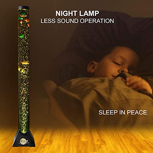 Brewish 4FT Sensory LED Water Bubble Fish Tube Floor Lamp with 20 Color Changing Light Effectsβ Fake Aquarium Tank Night Light and Gift for Kids, Autism, Men & Women - Remote Control & 12 Fishes