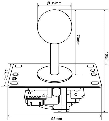 SANWA JLF-TP-8YT Joystick 8 pcs OBSF-30 Push Button Bundle Kit Color : Black - for Arcade Game 4 & 8 Way Adjustable, Compatible with Catz Mad SF4 Tournament Joystick S@NWA