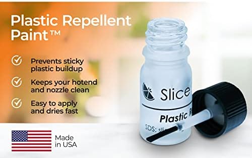 Slice Engineering Plastic Repellent Paint Repels Plastic & Prevents Buildup on the Nozzle | Get Enhanced Print Quality | Hassle-Free Application | Water-Based PTFE Nanosuspension (3 mL - 5 Pack)